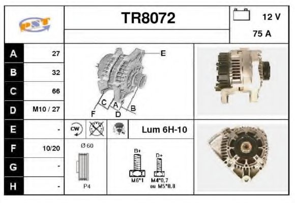 TR8072 SNRA Alternator