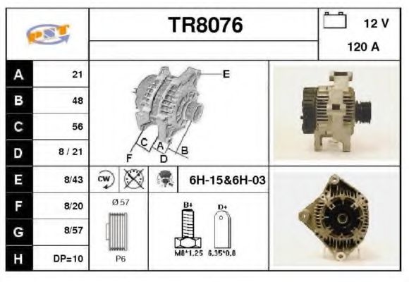 TR8076 SNRA Alternator