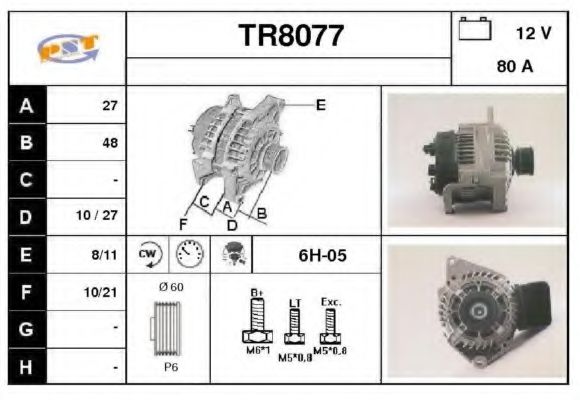 TR8077 SNRA Alternator