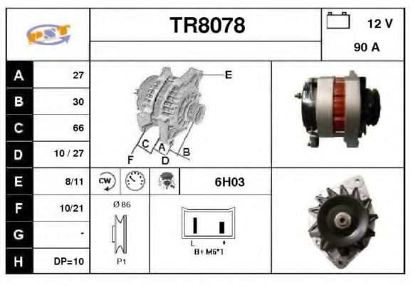 TR8078 SNRA Alternator