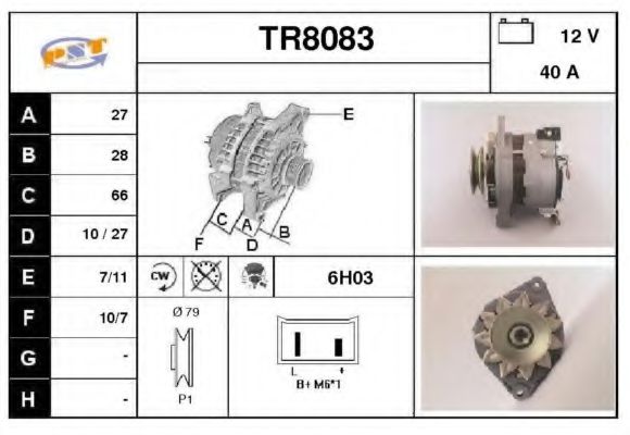 TR8083 SNRA Alternator