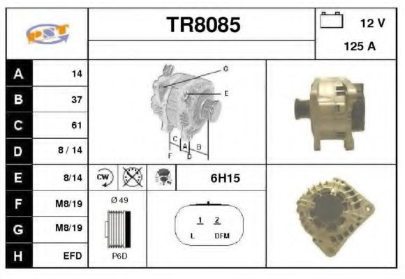 TR8085 SNRA Alternator Alternator
