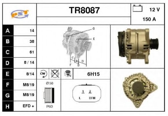 TR8087 SNRA Alternator