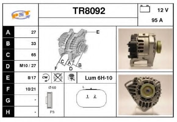 TR8092 SNRA Alternator