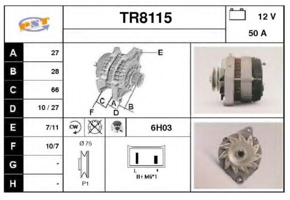 TR8115 SNRA Alternator