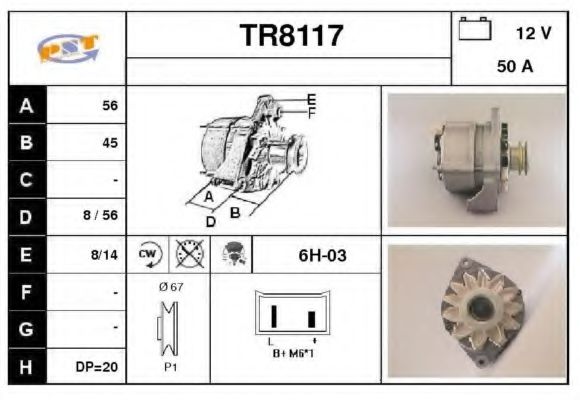 TR8117 SNRA Alternator Alternator