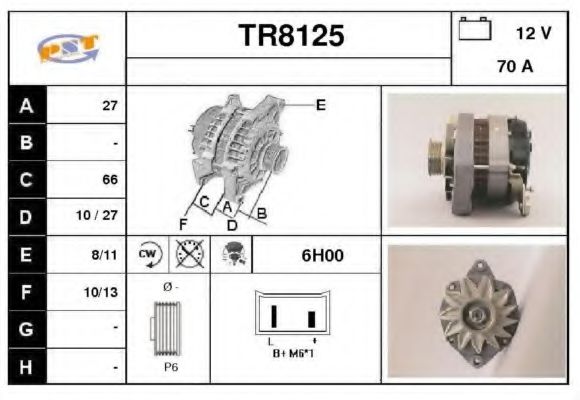 TR8125 SNRA Alternator Alternator