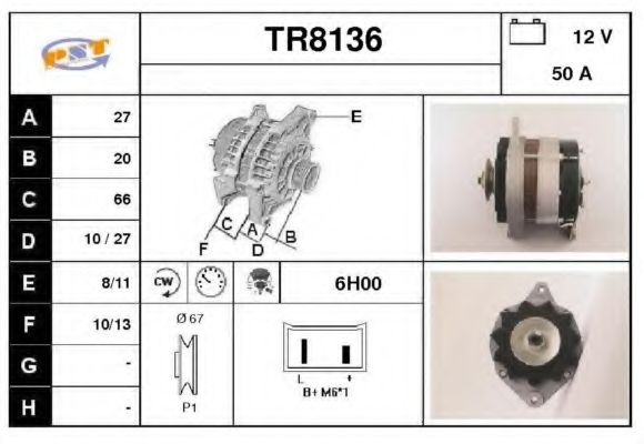 TR8136 SNRA Alternator