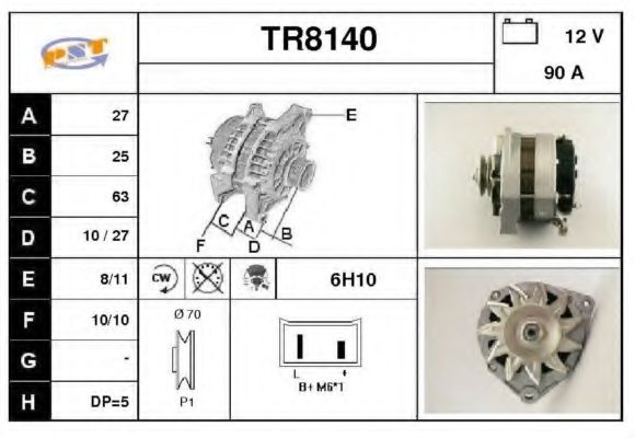 TR8140 SNRA Alternator Alternator