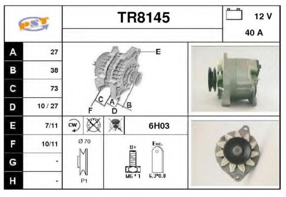 TR8145 SNRA Alternator Alternator
