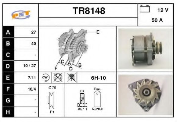 TR8148 SNRA Alternator Alternator