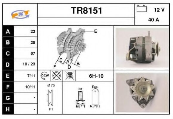 TR8151 SNRA Alternator