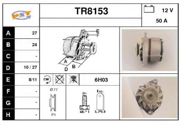 TR8153 SNRA Alternator Alternator