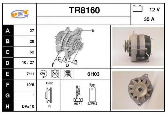 TR8160 SNRA Alternator Alternator