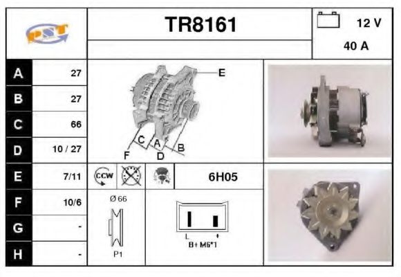 TR8161 SNRA Alternator Alternator
