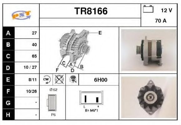 TR8166 SNRA Alternator Alternator