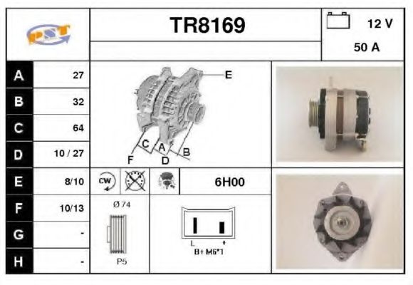 TR8169 SNRA Alternator Alternator