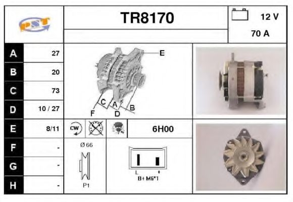 TR8170 SNRA Alternator Alternator