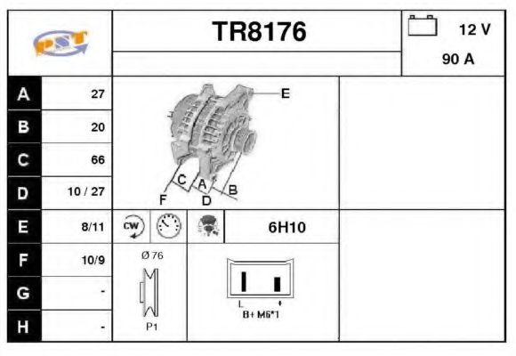 TR8176 SNRA Alternator