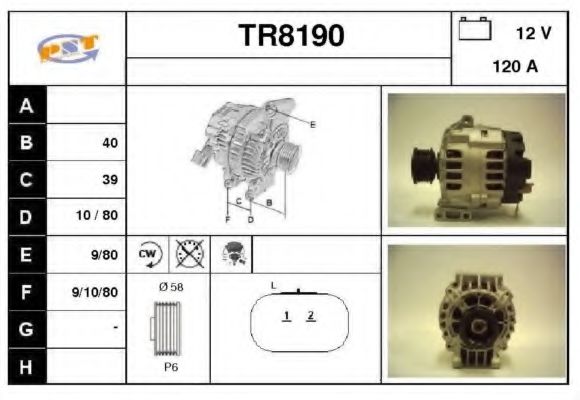 TR8190 SNRA Alternator