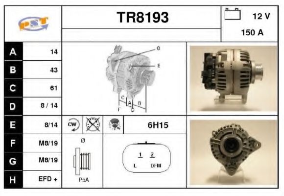 TR8193 SNRA Alternator