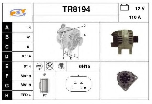TR8194 SNRA Alternator