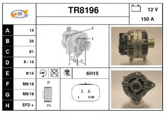 TR8196 SNRA Alternator
