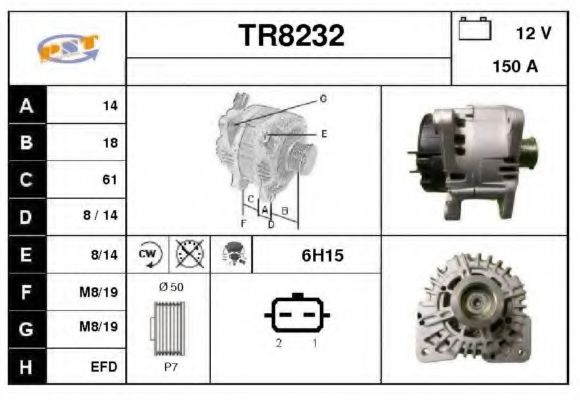 TR8232 SNRA Alternator