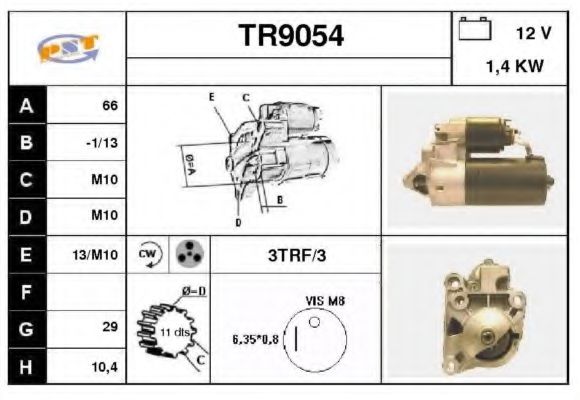 TR9054 SNRA Starter System Starter