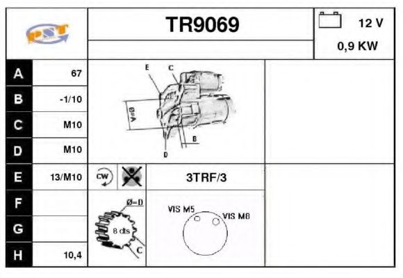 TR9069 SNRA Starter System Starter