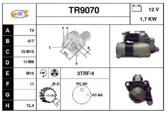 TR9070 SNRA Система стартера Стартер