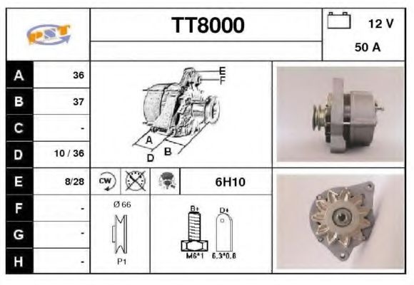 TT8000 SNRA Alternator