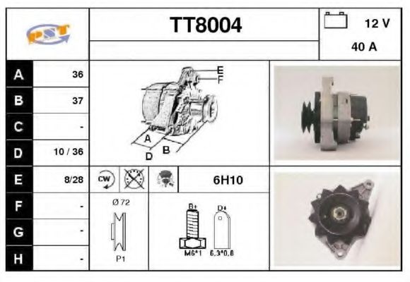 TT8004 SNRA Alternator Alternator