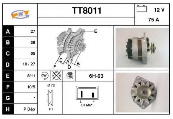 TT8011 SNRA Alternator
