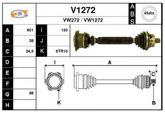 V1272 SNRA Drive Shaft