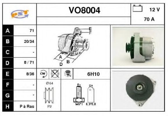 VO8004 SNRA Alternator