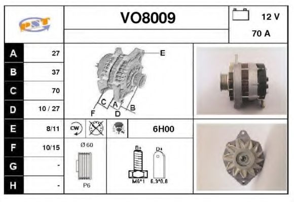 VO8009 SNRA Alternator