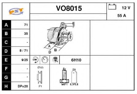 VO8015 SNRA Alternator Alternator