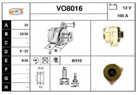 VO8016 SNRA Alternator