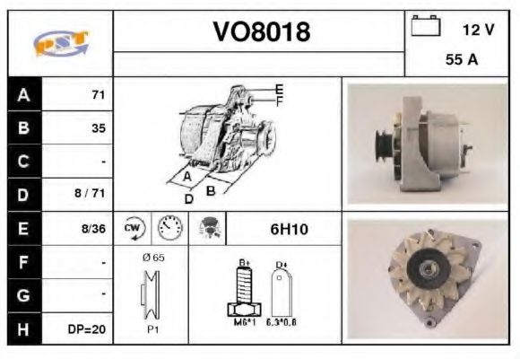 VO8018 SNRA Alternator