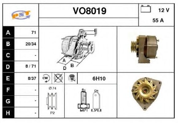 VO8019 SNRA Alternator Alternator
