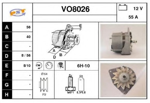 VO8026 SNRA Alternator Alternator