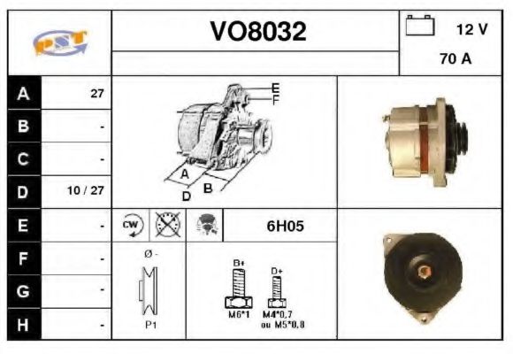 VO8032 SNRA Alternator Alternator