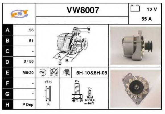 VW8007 SNRA Alternator