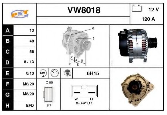 VW8018 SNRA Alternator Alternator