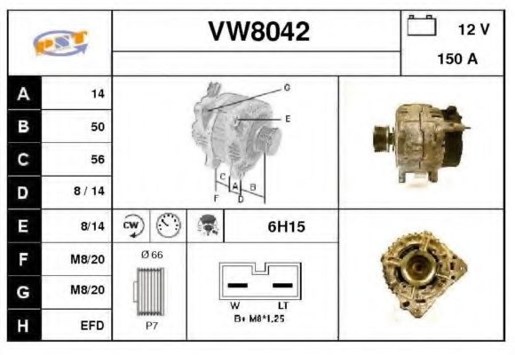 VW8042 SNRA Alternator Alternator