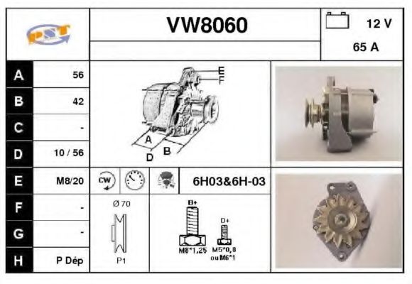 VW8060 SNRA Alternator Alternator