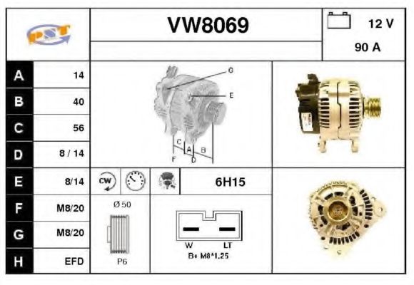 VW8069 SNRA Alternator