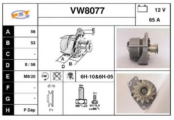 VW8077 SNRA Alternator Alternator
