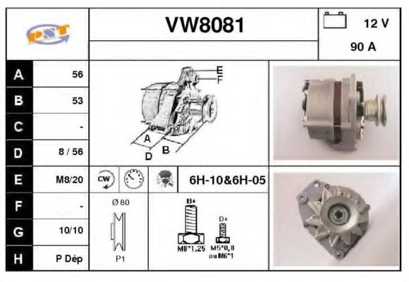 VW8081 SNRA Alternator